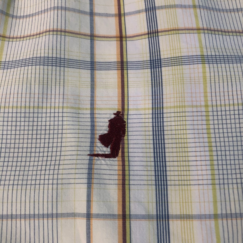 MARLBORO CLASSICS Shirt Mens Large Yellow Plaid Button Down Long Sleeve